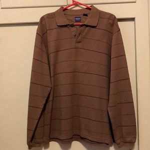 Vintage Brown Collared Stripe Shirt